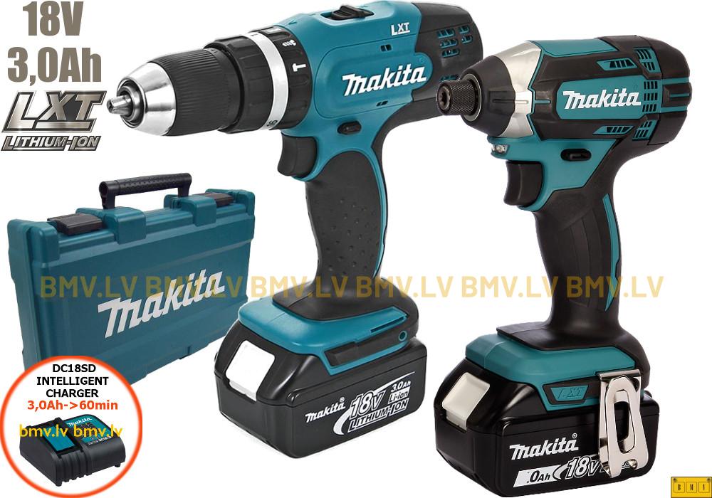 Komplekts Makita DLX2142 DHP453 + DTD152 18V (2x3.0Ah)