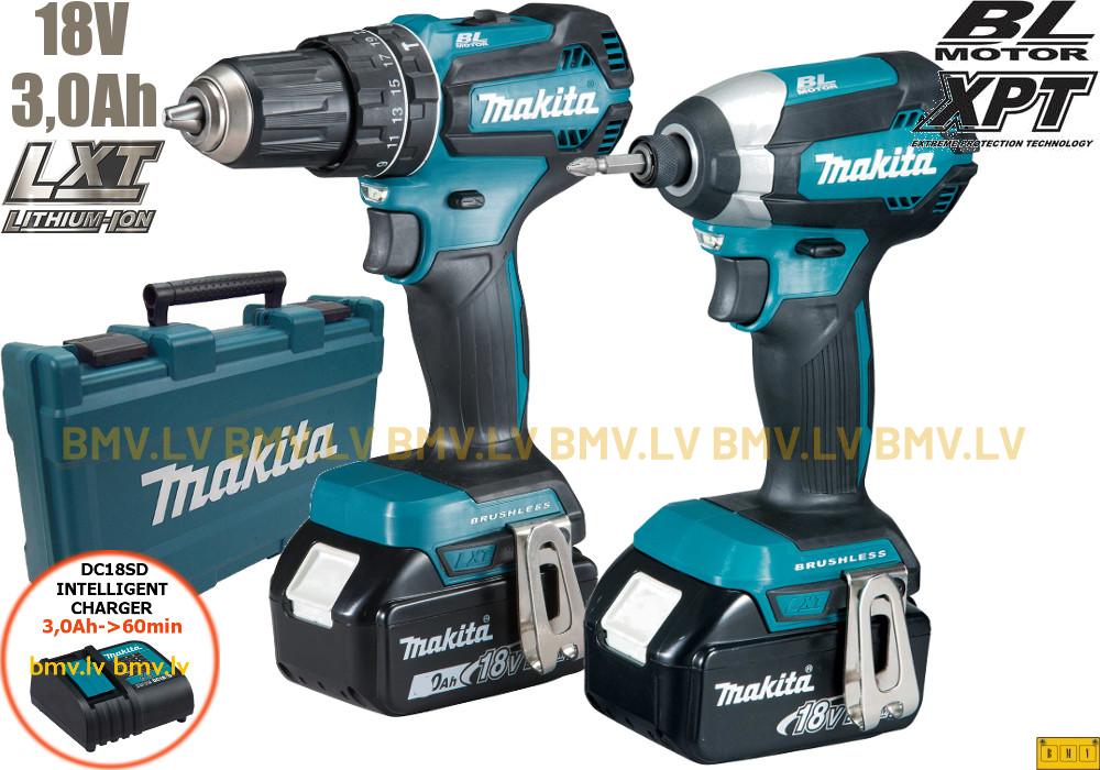 Komplekts Makita DLX2283 DHP485 + DTD153 18V (2x3.0Ah)