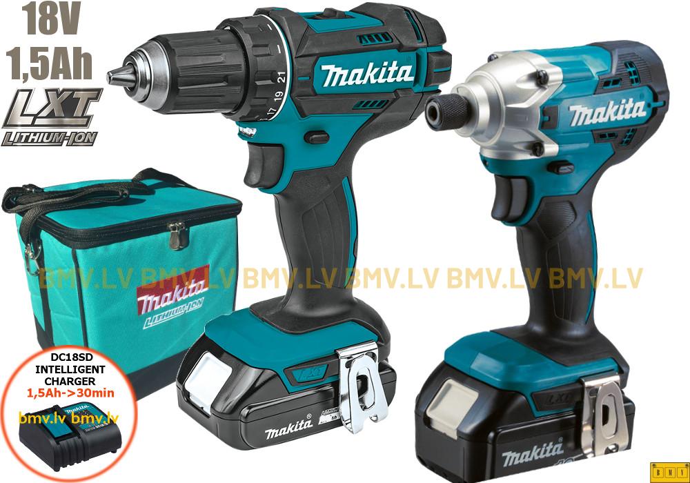 Komplekts Makita DLX2339SY DDF482 + DTD156 18V (2x1,5Ah)