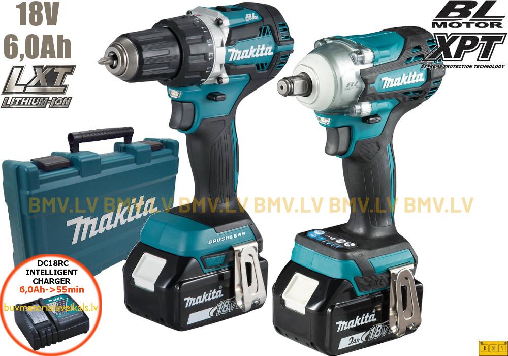 Komplekts Makita DLX2410G DDF484 + DTW300 18V (2x6.0Ah)