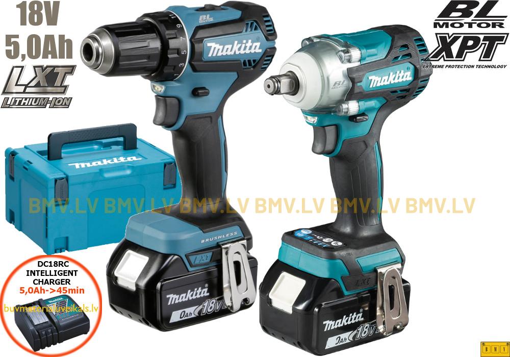 Komplekts Makita DLX2452TJ DDF485 + DTW300 18V (2x5,0Ah)