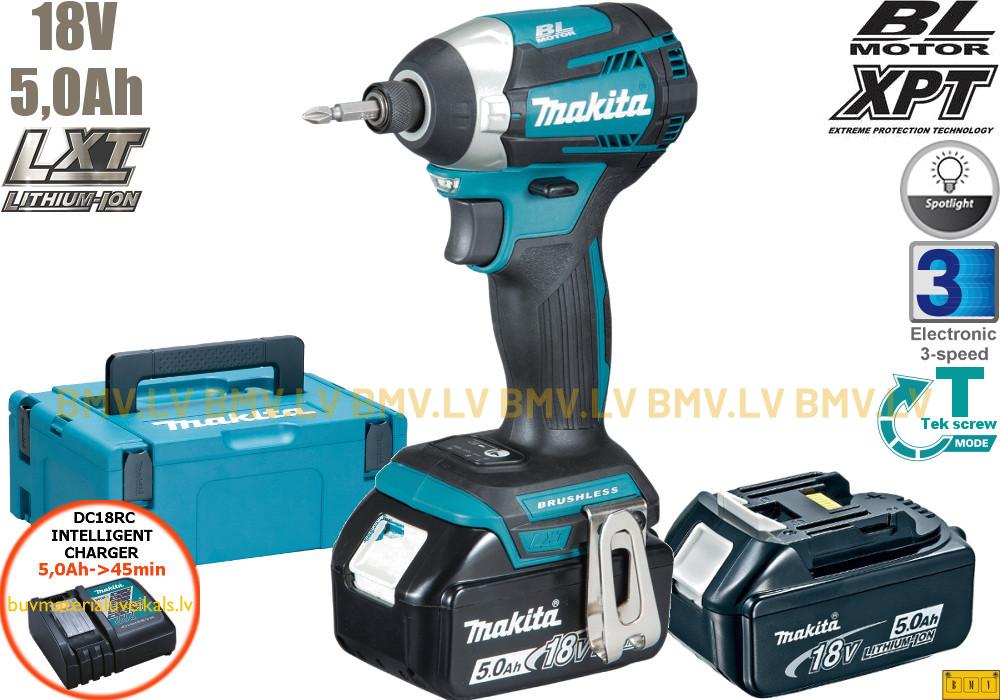 Impulsa skrūvgriezis 1/4" Makita DTD154RTJ 18V (2x5,0Ah)