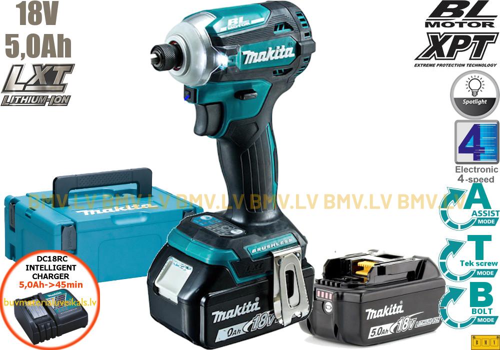 Impulsa skrūvgriezis 1/4" Makita DTD172RTJ 18V (2x5,0Ah)