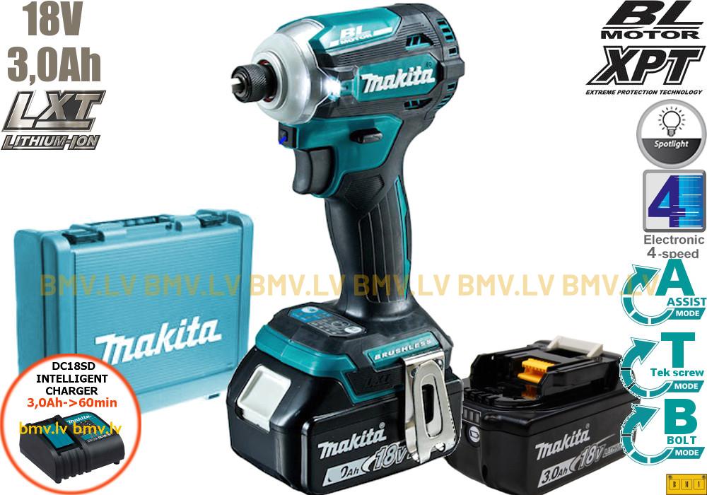 Impulsa skrūvgriezis 1/4" Makita DTD172SFE 18V (2x3,0Ah)