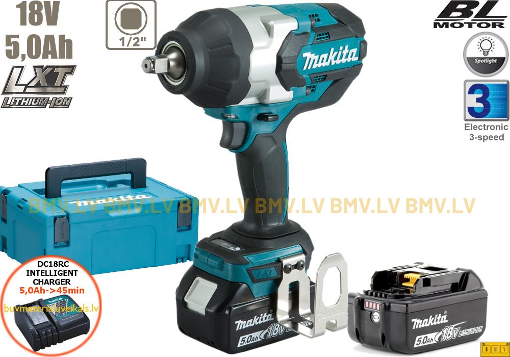 Impulsa uzgriežņatslēga 1/2" Makita DTW1002RTJ 18V (2x5,0Ah)