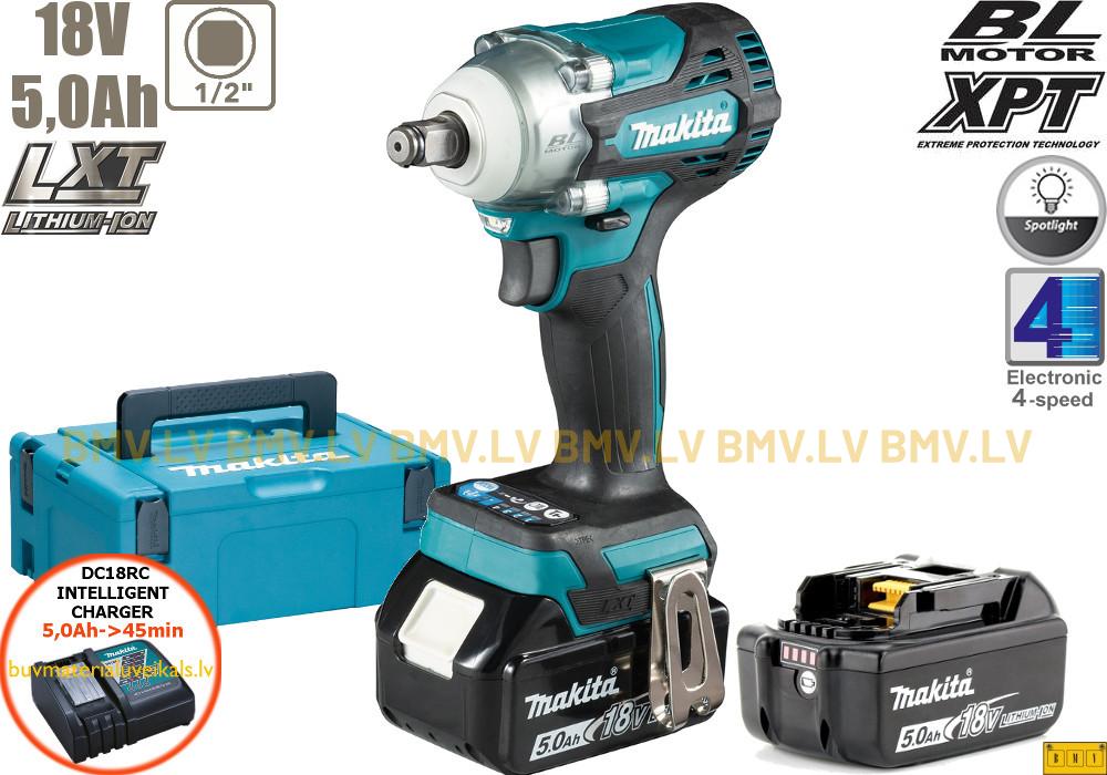 Impulsa uzgriežņatslēga 1/2" Makita DTW300RTJ 18V (2x5,0Ah)