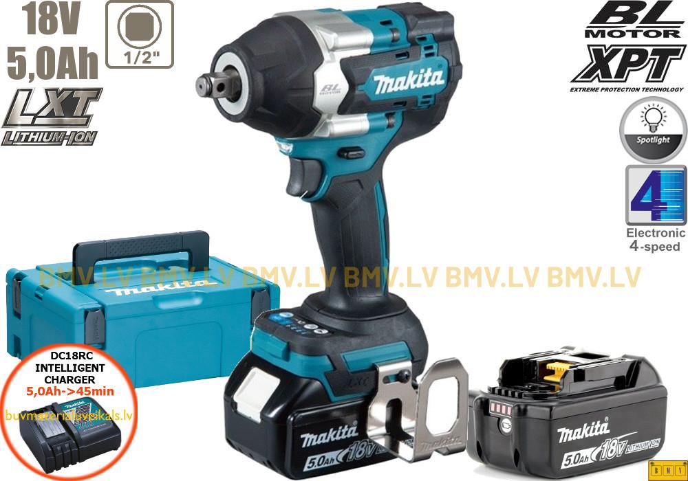 Impulsa uzgriežņatslēga 1/2" Makita DTW700RTJ 18V (2x5,0Ah)