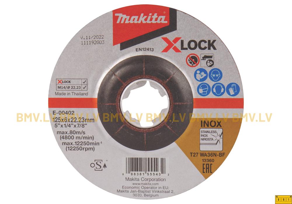 Slīpripa metālam inox 125x22.2mm 6.0mm Makita E-00402