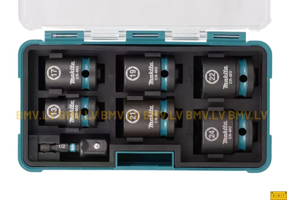 7-daļīgs 1/2" spēka patronu (muciņu) komplekts Makita E-16592