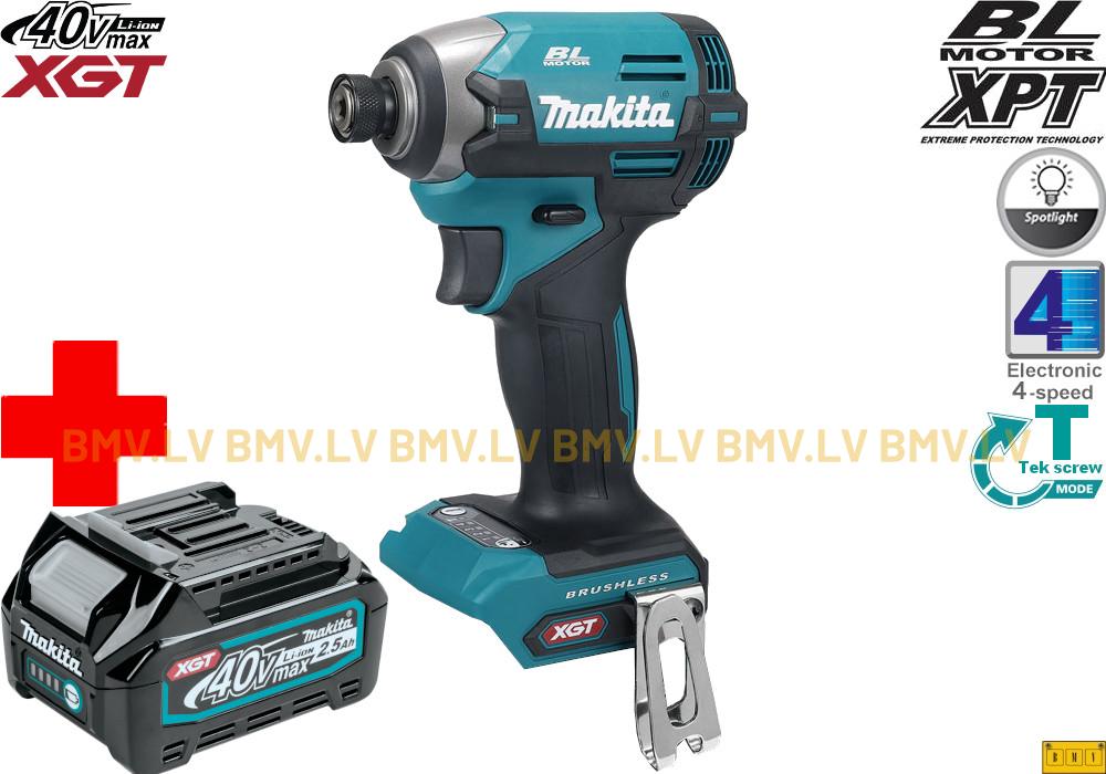 Impulsa skrūvgriezis 1/4" Makita TD003GZ 40V + BL4025 akumulators