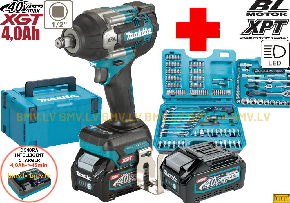 Impulsa uzgriežņatslēga 1/2" Makita TW007GM201 40V (2x4,0Ah) + E-10883