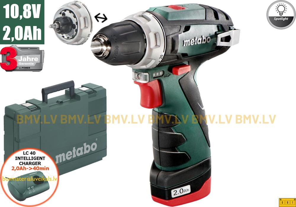 Urbjmašīna/Skrūvgriezis Metabo PowerMaxx BS (1x2,0Ah, LC 40, case)