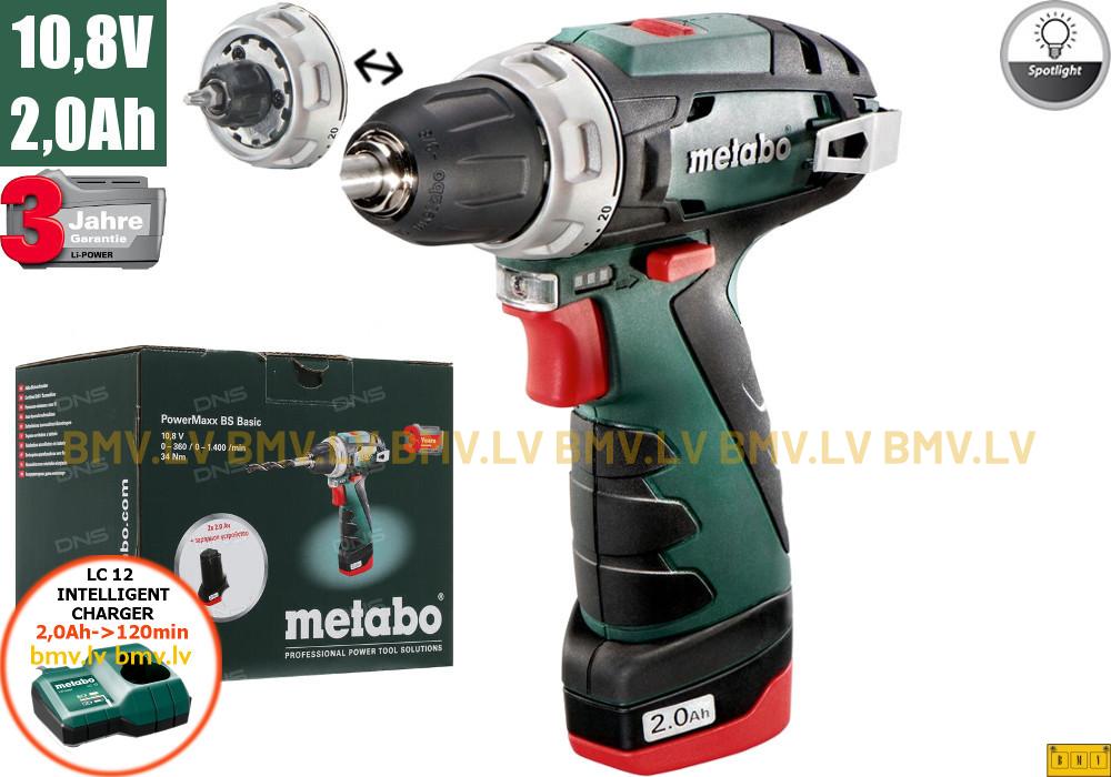 Urbjmašīna/Skrūvgriezis Metabo PowerMaxx BS (1x2,0Ah, LC 12)