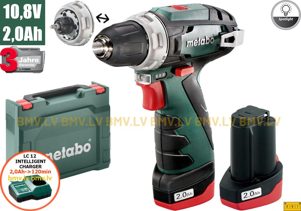 Urbjmašīna/Skrūvgriezis Metabo PowerMaxx BS Basic (2x2,0Ah, LC 12, case)