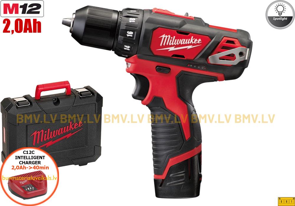 Urbjmašīna/Skrūvgriezis Milwaukee M12 BDD-201C (1x2,0Ah)