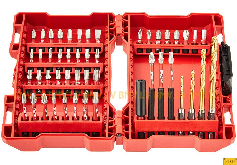 48-daļīgs Shockwave komplekts skrūvēšanai un urbšanai Milwaukee 4932430906