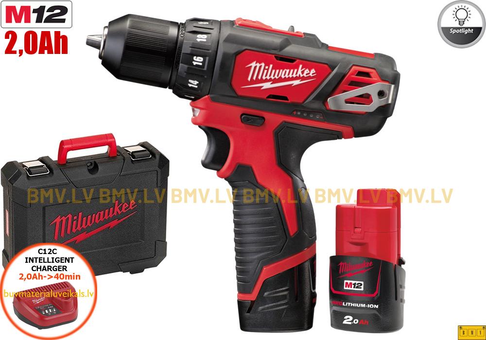 Urbjmašīna/Skrūvgriezis Milwaukee M12 BDD-202C (2x2,0Ah)