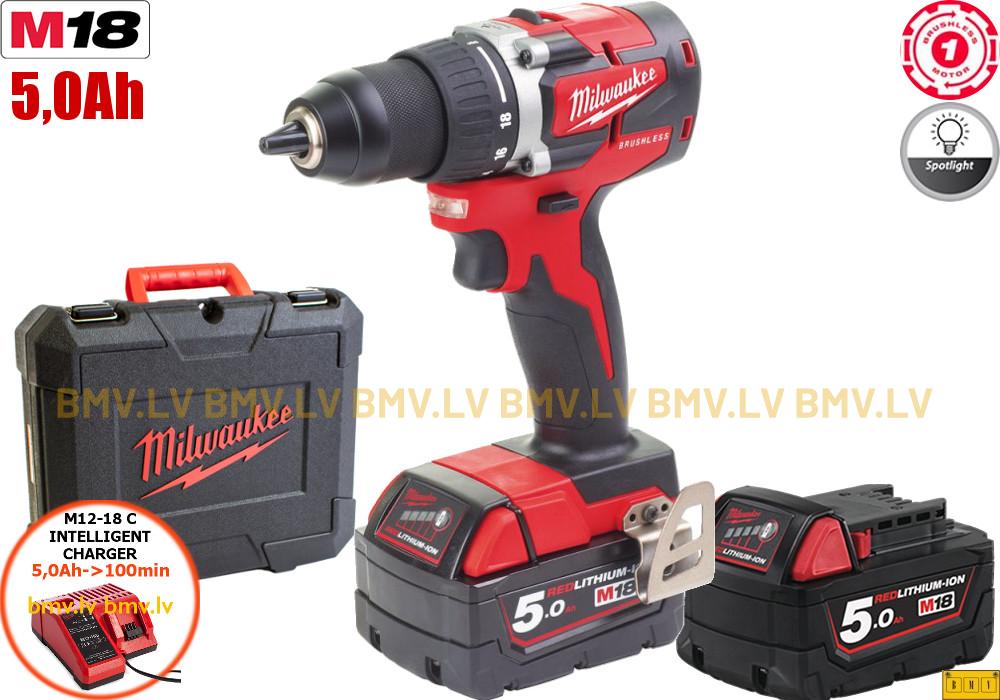 Urbjmašīna/Skrūvgriezis Milwaukee M18 CBLDD-502C (2x5,0Ah)