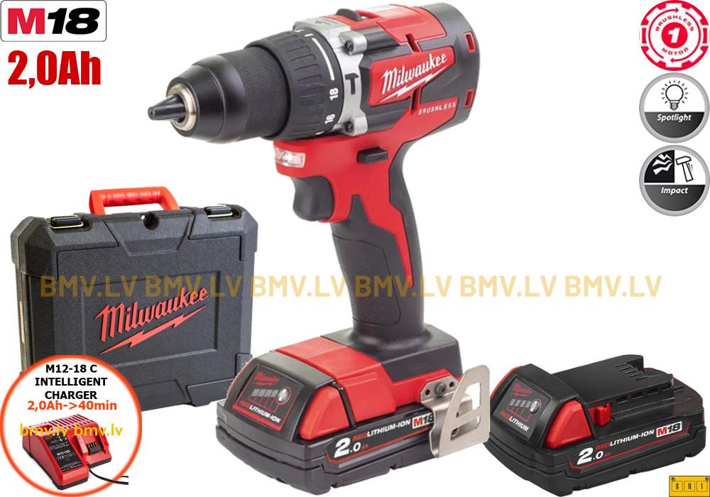 Triecienurbjmašīna/Skrūvgriezis Milwaukee M18 CBLPD-202C (2x2,0Ah)