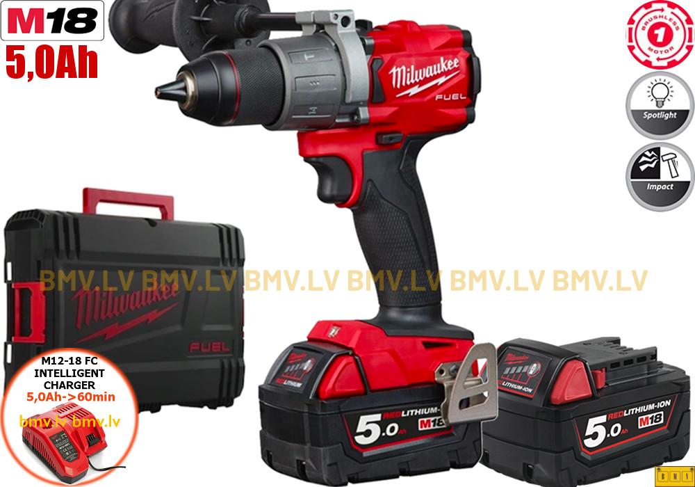 Triecienurbjmašīna/Skrūvgriezis Milwaukee M18 FPD2-502X (2x5,0Ah)