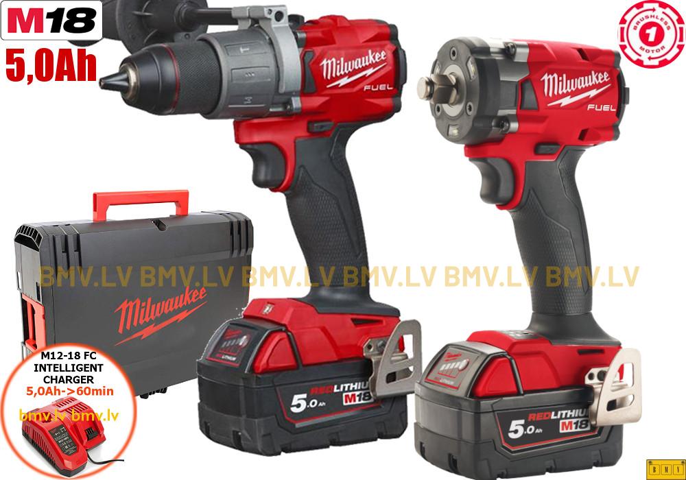 Komplekts Milwaukee M18 FPP2T2-502X FPD2 + FIW2F12 (2x5,0Ah)