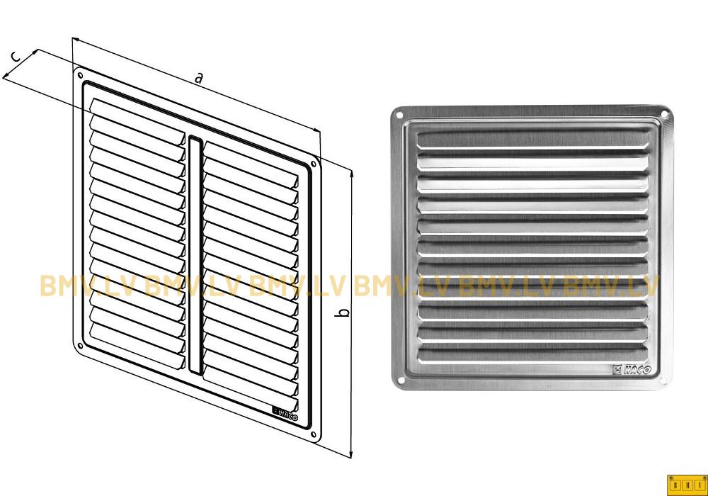 Ventilācijas reste NVM 150x150K