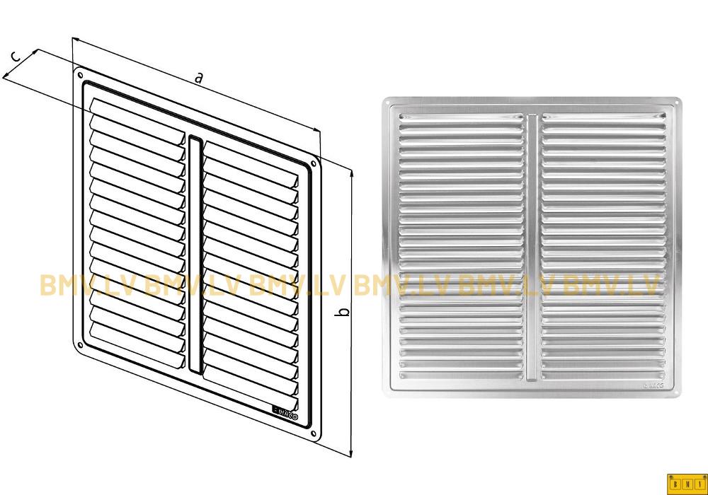 Ventilācijas reste NVM 300x300K