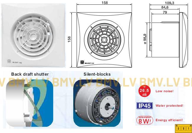 Ventilators S&P Silent 100 CRZ