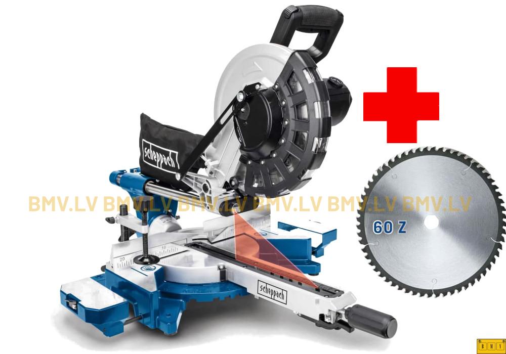 Slīdrāmja leņķzāģis Scheppach HM254 + papildripa