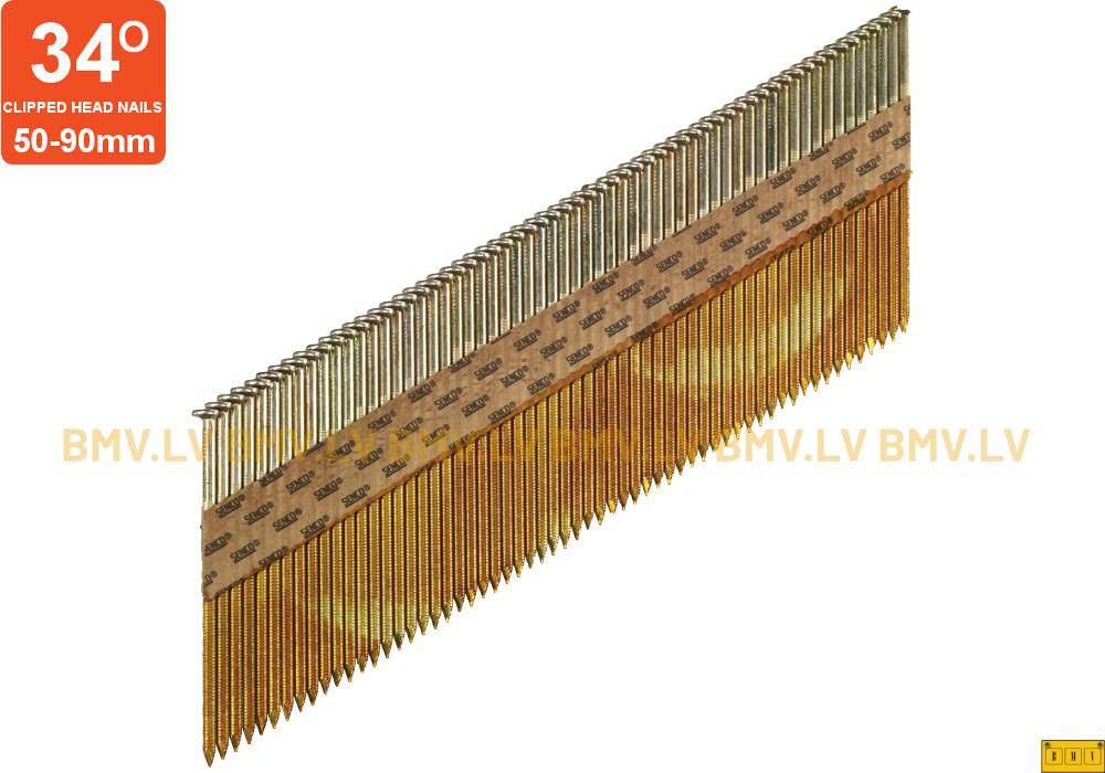 Naglas ar D-galvu, 34gr., necinkotas, rievotas 3,1x90mm (2000gab) Senco HE59APBKR