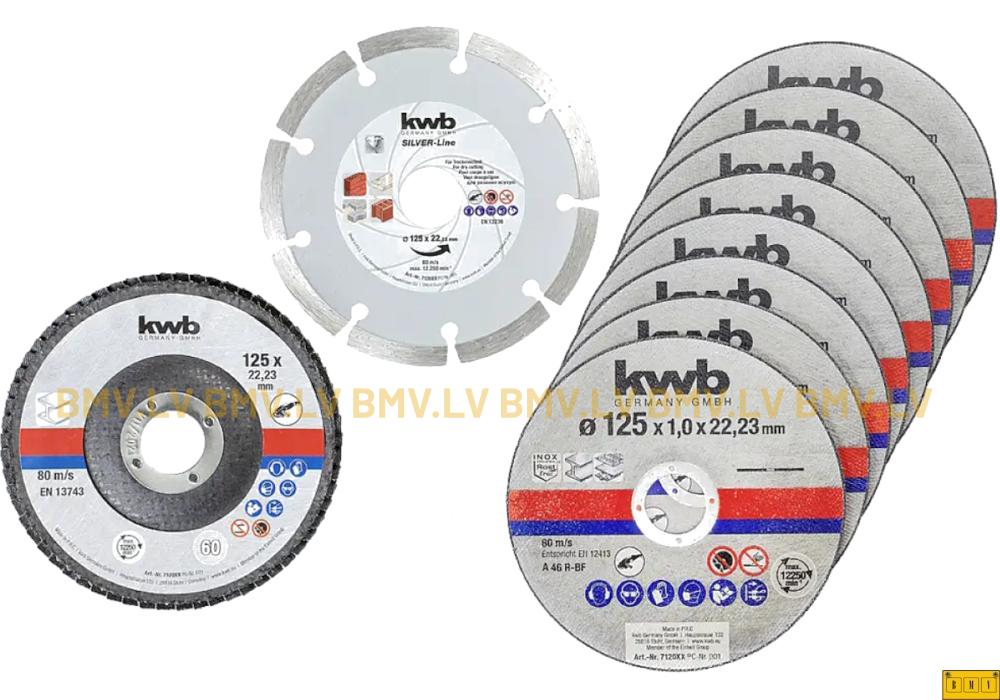 Griezējripu komplekts kwb 712042 125x22.2mm